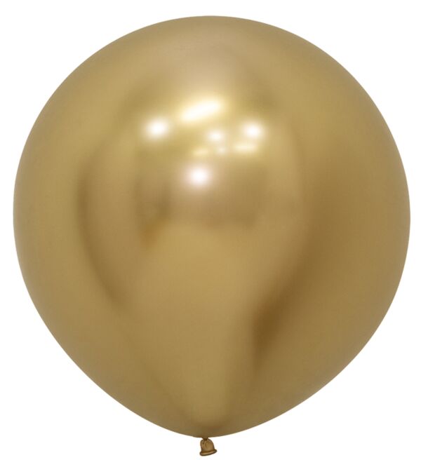 24in Helium Inflated Latex Balloon - Reflex Gold