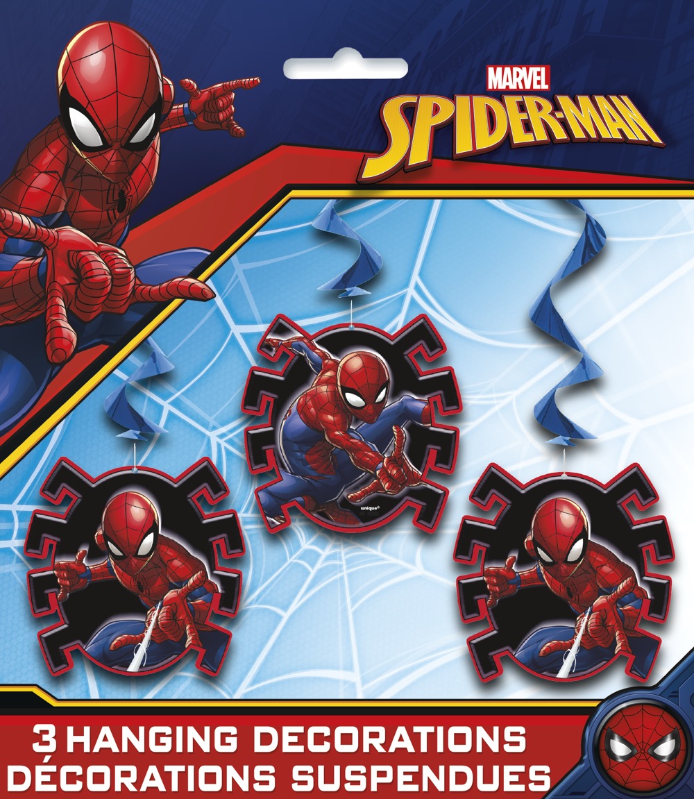 Spider-Man Hanging Swirl Decorations 26in 3ct