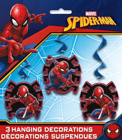 Spider-Man Hanging Swirl Decorations 26in 3ct