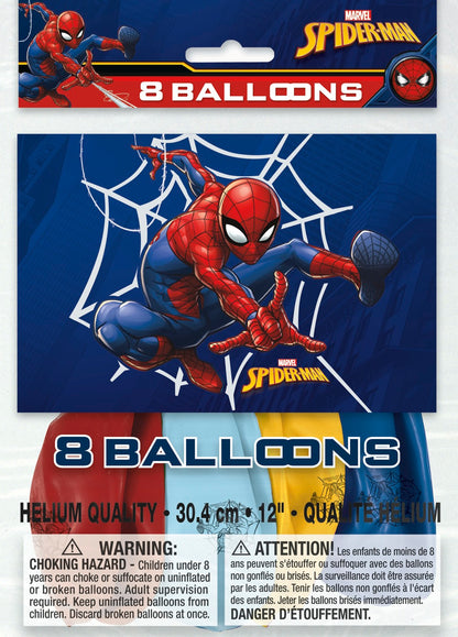 Spider-Man 12in Latex Balloons 8ct