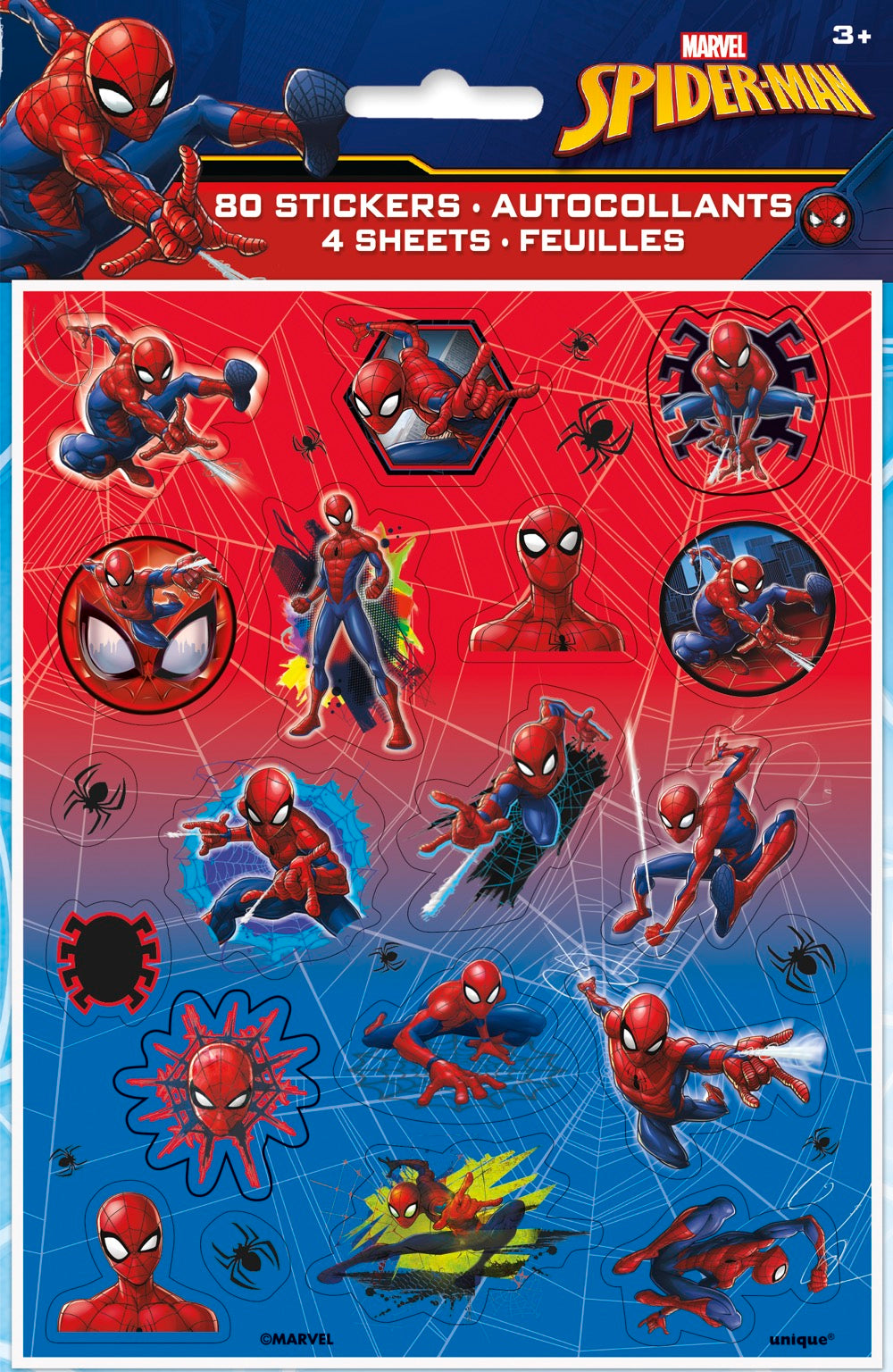Spider-Man Sticker Sheets 4ct
