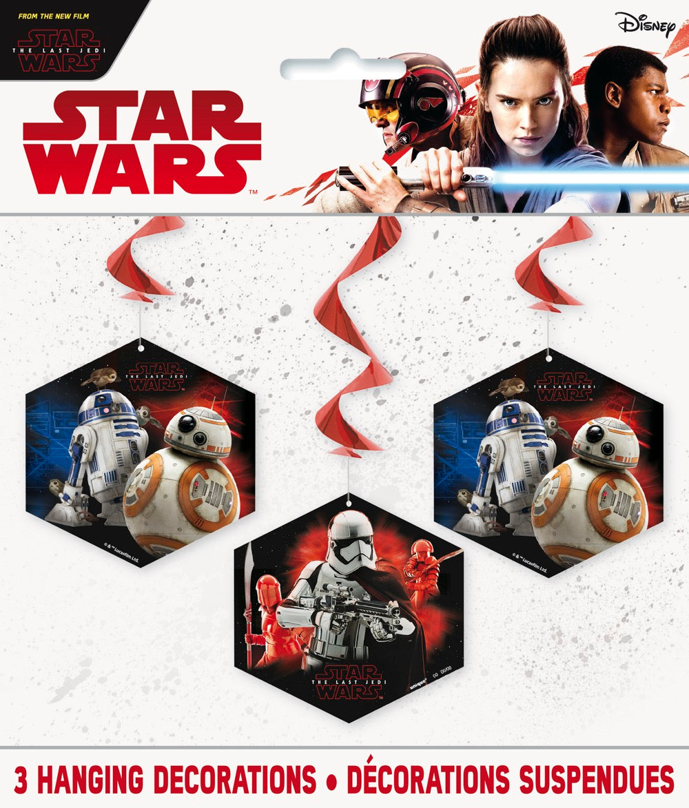 Star Wars Episode VIII Hanging Swirl Decorations 26in 3ct