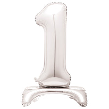 30in Air-Filled Standing Number Balloons: Silver