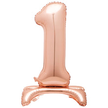 30in Air-Filled Standing Number Balloons: Rose Gold