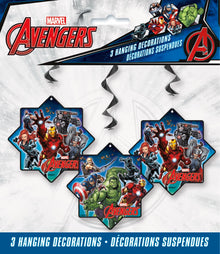 Avengers Hanging Swirl Decorations 26in 3ct
