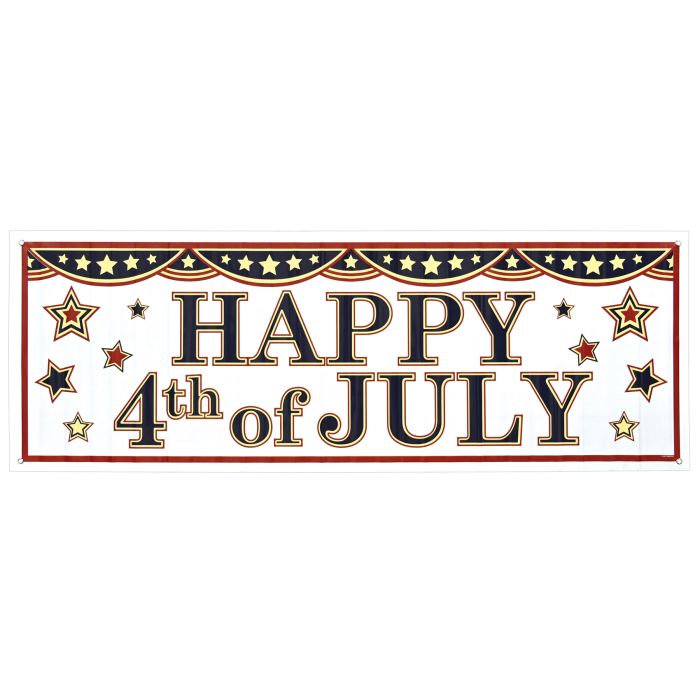 4th Of July Sign Banner 5ft