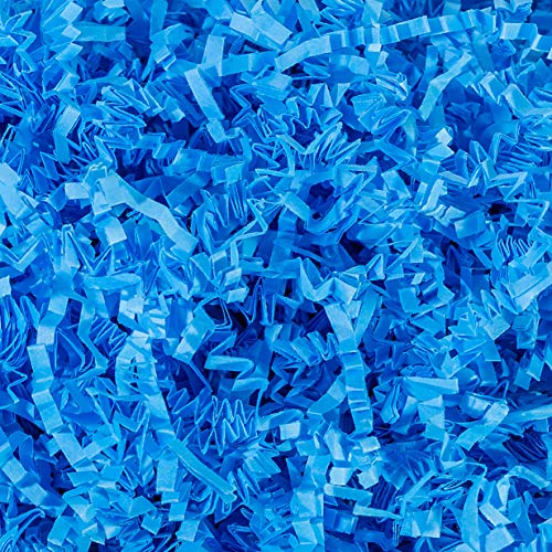 Light Blue Crinkle Cut Shred Tissue Paper 2oz