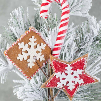 23” Gingerbread Cookies and Candy Cane Holliday Pine Spray