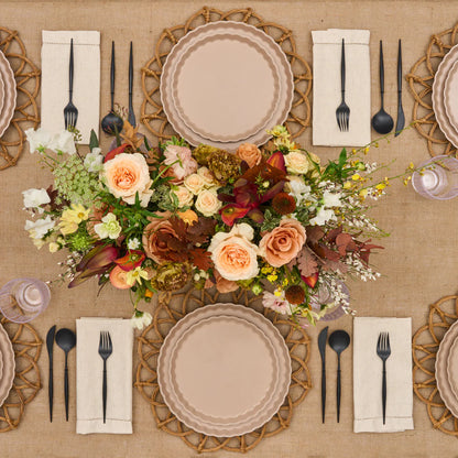 Sand Eco Pleated 11in Dinner Plates 8ct