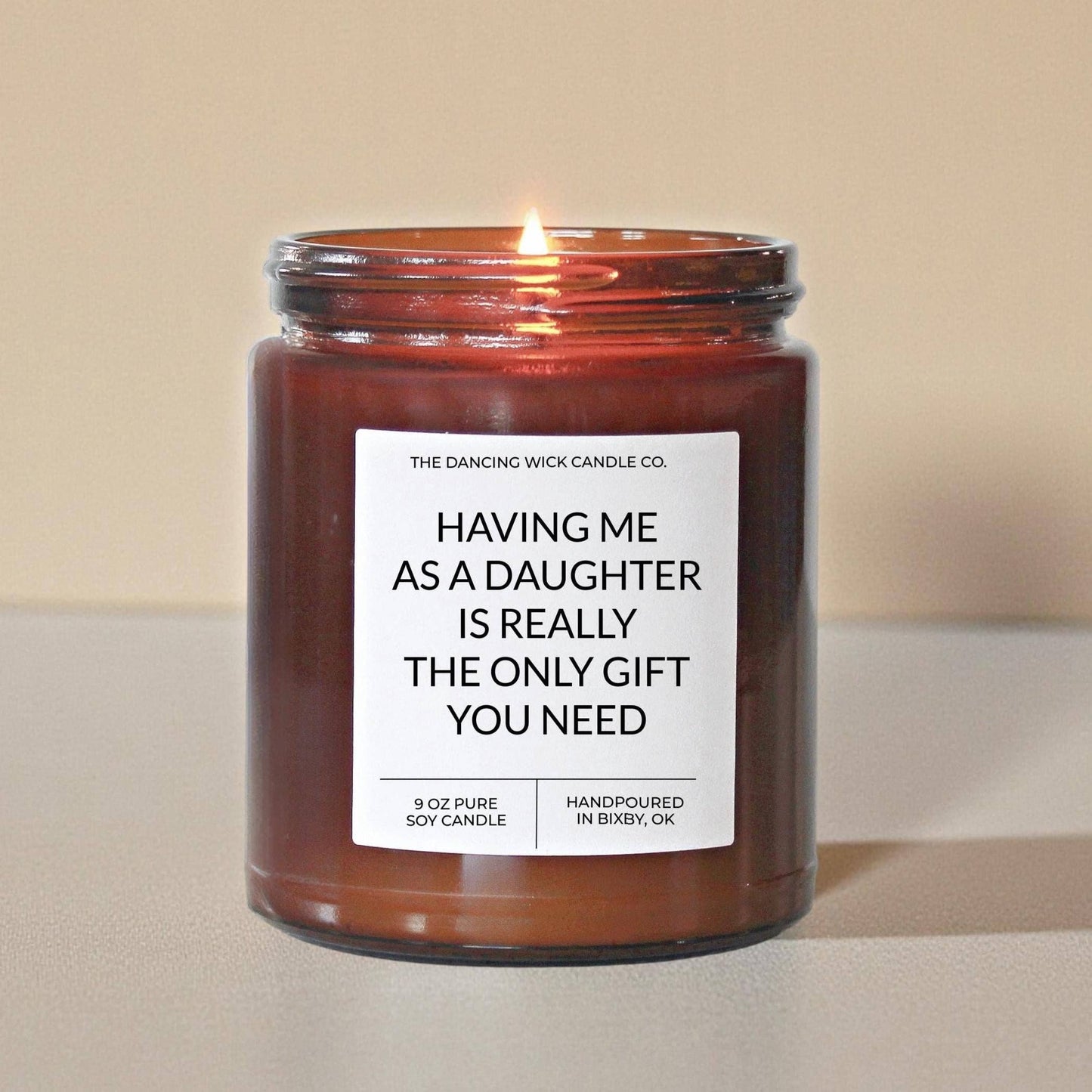 Funny Daughter Gift Candle | Gift for Mom or Dad | Amber Jar