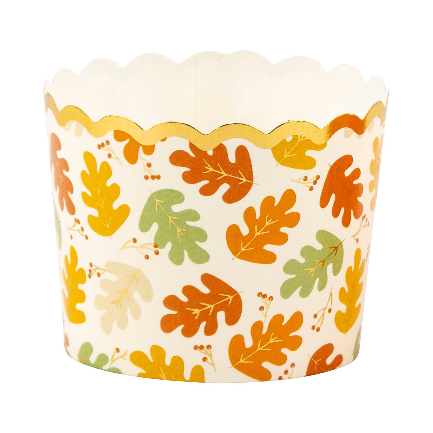 Gold Foil Autumn Leaves 5oz Baking Cups 36ct