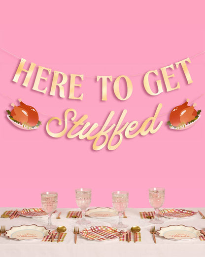 Here to Get Stuffed Banner | thanksgiving, turkey