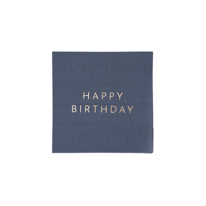 MIDNIGHT BLUE SIGNATURE HAPPY BIRTHDAY COCKTAIL NAPKINS