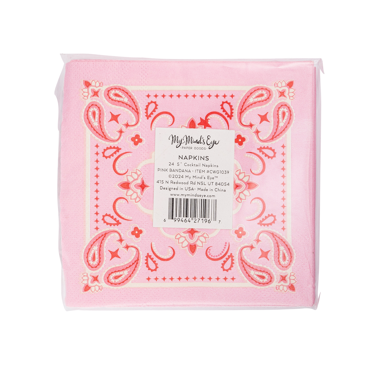 Bandana Paper Cocktail Napkins 24ct