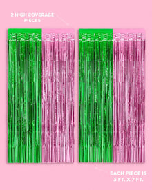 Wicked Witch Foil Curtain Pink + Green 2ct