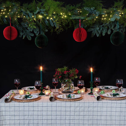 Dark Green Glass Candle Holder