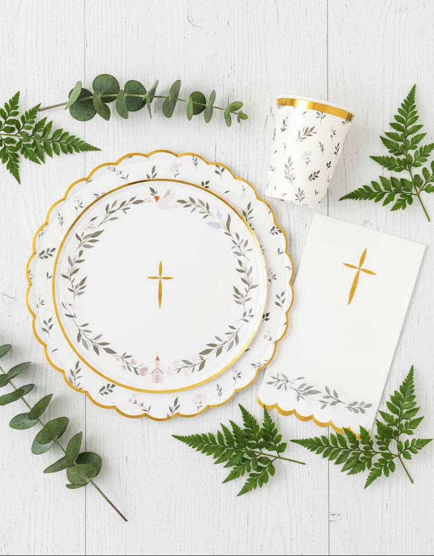 Floral Eucalyptus Large Plates 10" (8 Pack)
