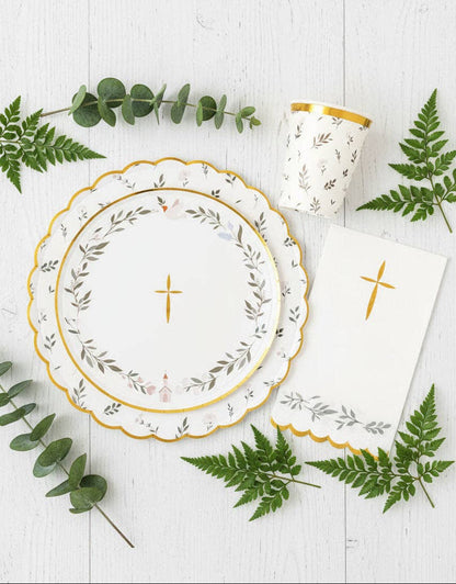 Floral Eucalyptus Large Plates 10" (8 Pack)