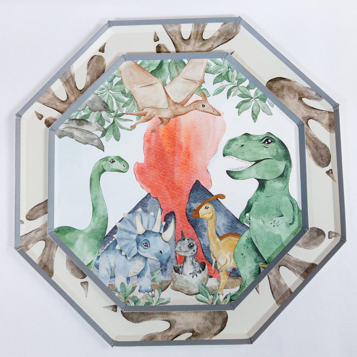 Dinosaur Jungle Paper Plates – 8 in