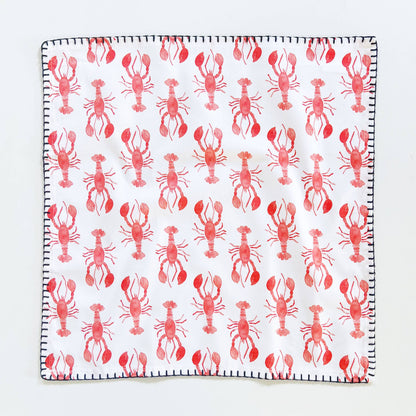 Lobster Fabric Napkin Set | Lobster Cloth Napkins | Set of 4