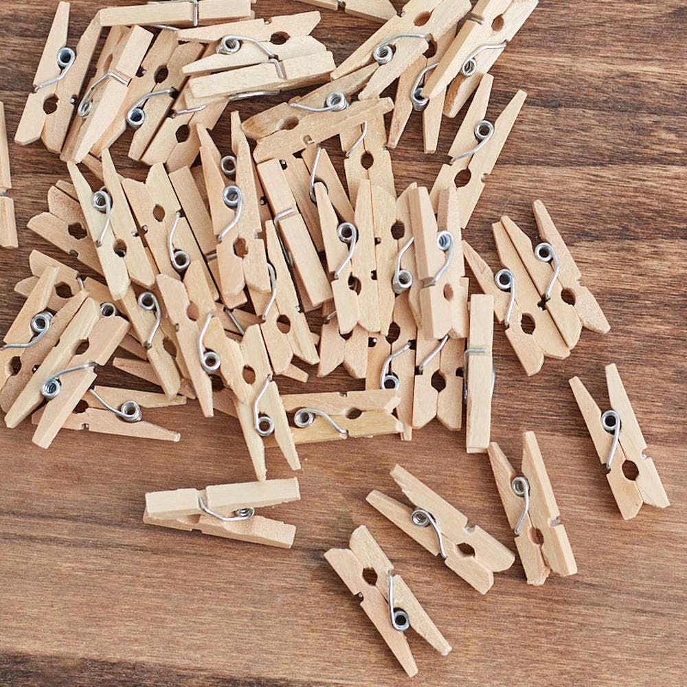 1" Mini Wood Clothespins (1 bag of 50 )