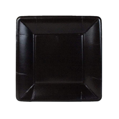 Grosgrain Black Square 8in Dessert Plates 8ct