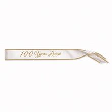 100 Years Loved Satin Sash 33" x 4" (1/Pkg)