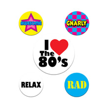 80's Party Buttons 5ct
