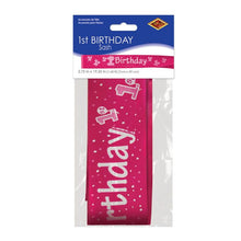 1st Birthday Satin Sash Pink