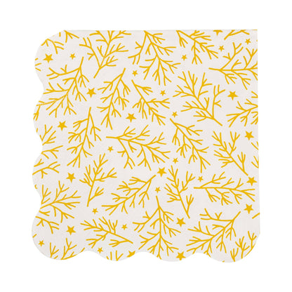 PLNP1767 - Foiled Sprigs and Foliage Cocktail Napkin