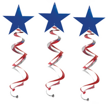 Patriotic Swirl Decorations 3ct