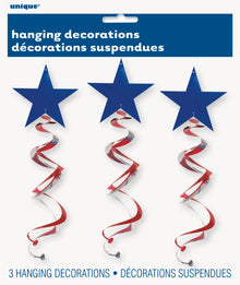 Patriotic Swirl Decorations 3ct
