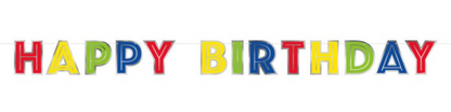 Silver Foil & Rainbow Happy Birthday Banner 7.25ft