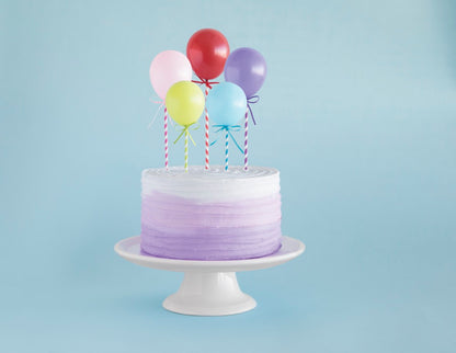 Mini Balloon Stick Cake Toppers 5ct - Assorted