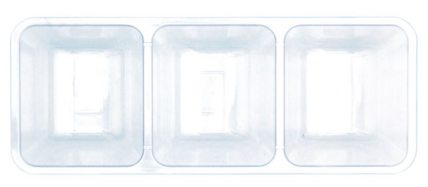 Clear Plastic 3 Sectioned Serving Tray
