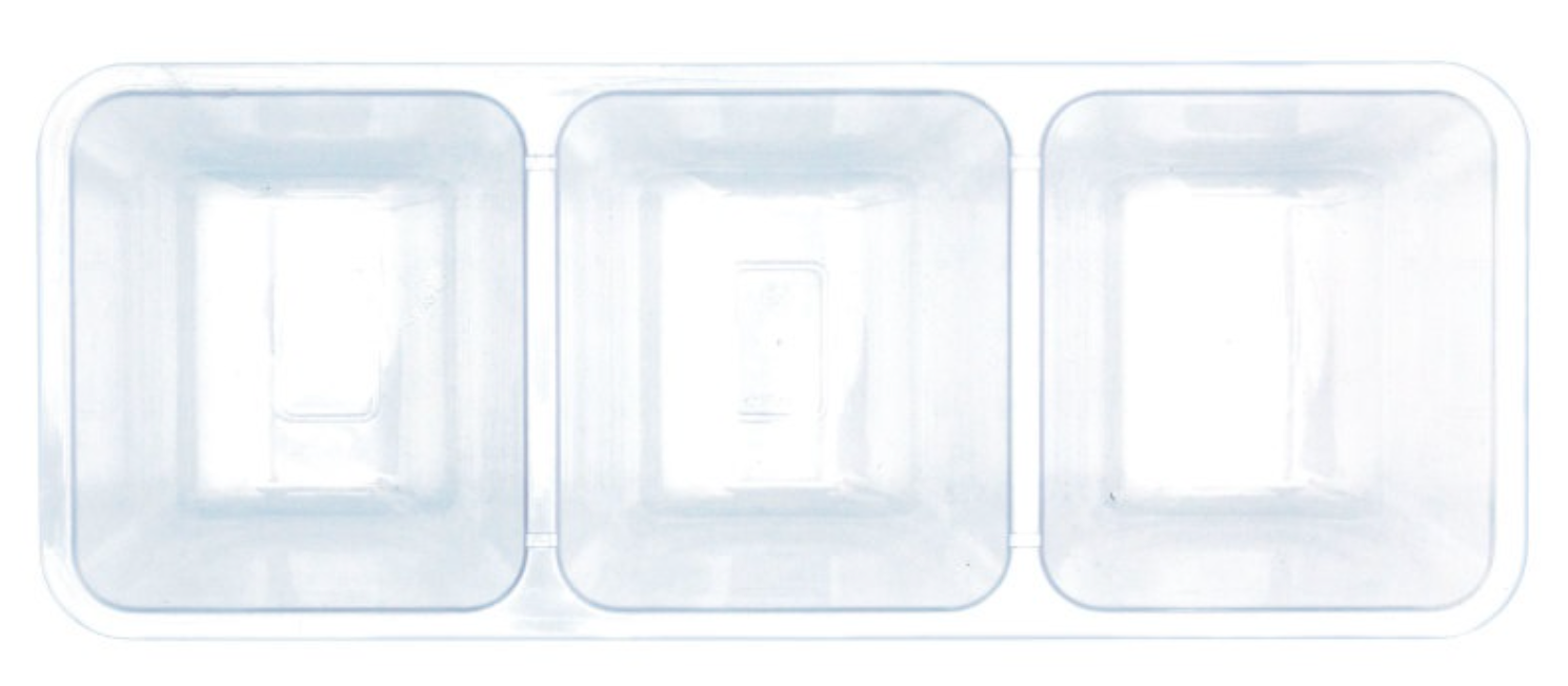 Clear Plastic 3 Sectioned Serving Tray