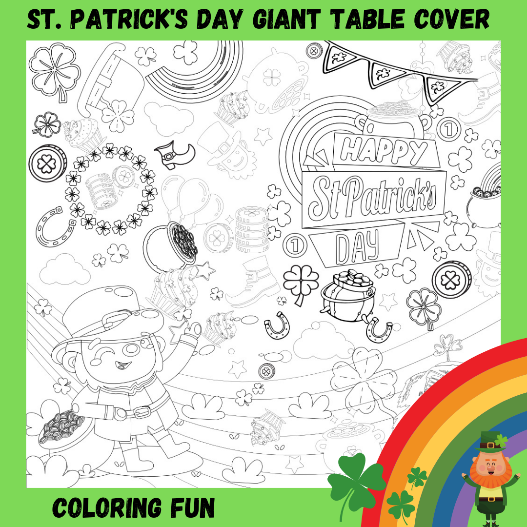 St. Patrick's Day Coloring Tablecloth
