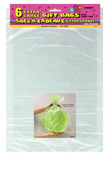 Clear Large Cellophane Bags 6ct
