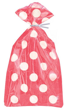 Ruby Red Dots Cellophane Bags 20ct
