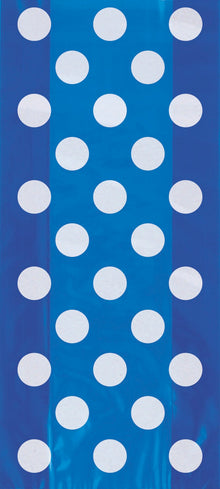 Royal Blue Dots Cellophane Bags 20ct