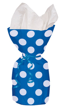 Royal Blue Dots Cellophane Bags 20ct