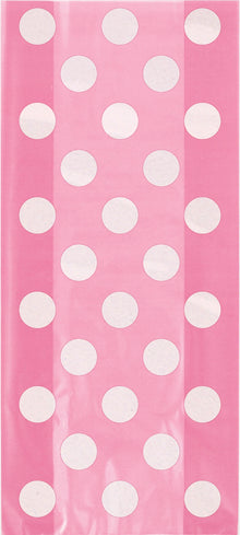Hot Pink Dots Cellophane Bags 20ct