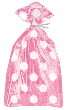 Hot Pink Dots Cellophane Bags 20ct
