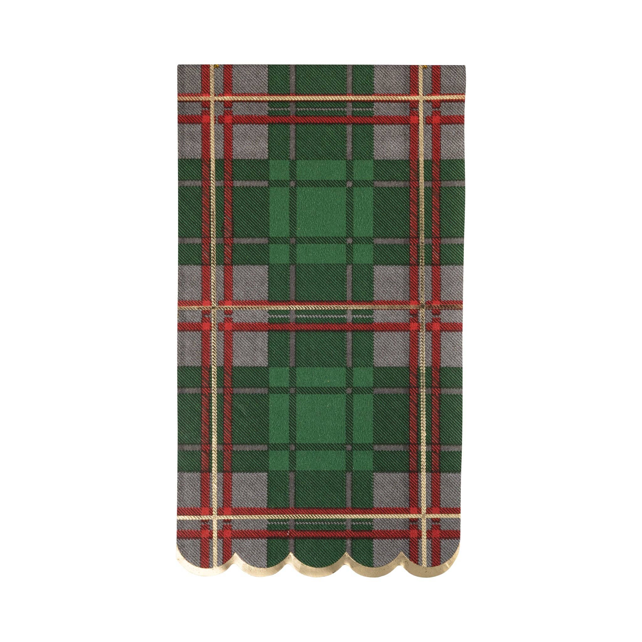 Green Christmas Plaid Dinner Napkin