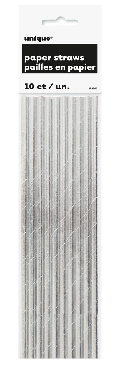 Foil Paper Straws 10ct