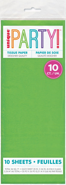 Lime Green Tissue Sheets 10ct