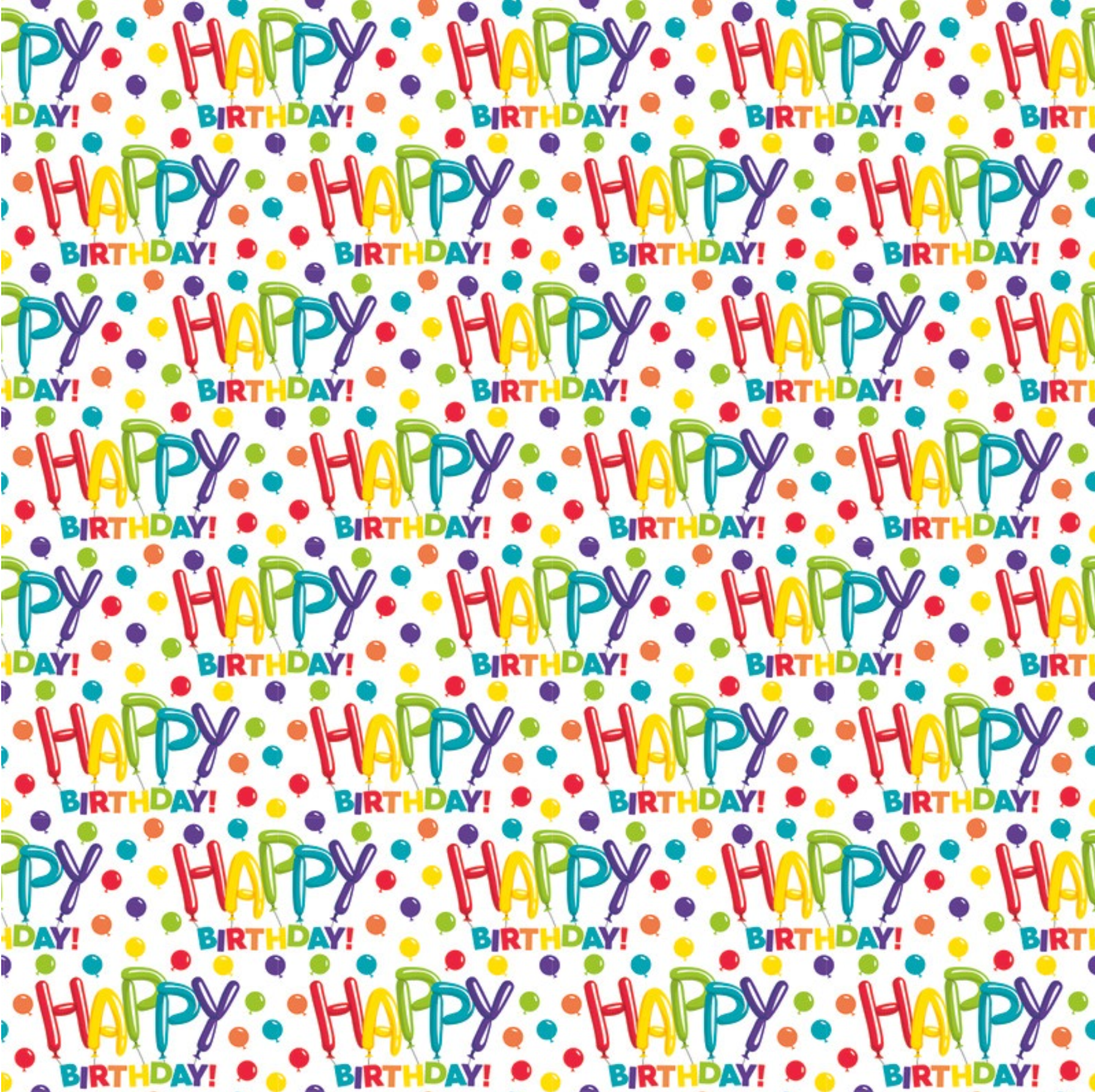 Colorful Birthday Gift Wrap 30x 5ft