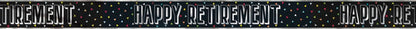 Black Happy Retirement Banner 12ft