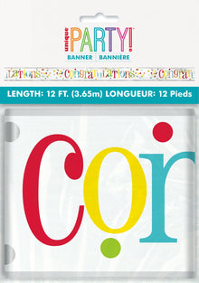 Colorful Congratulations Foil Banner 12ft