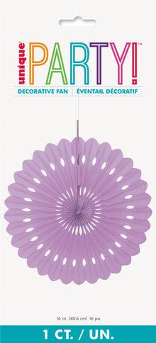 Purple Solid 16in Tissue Paper Fan